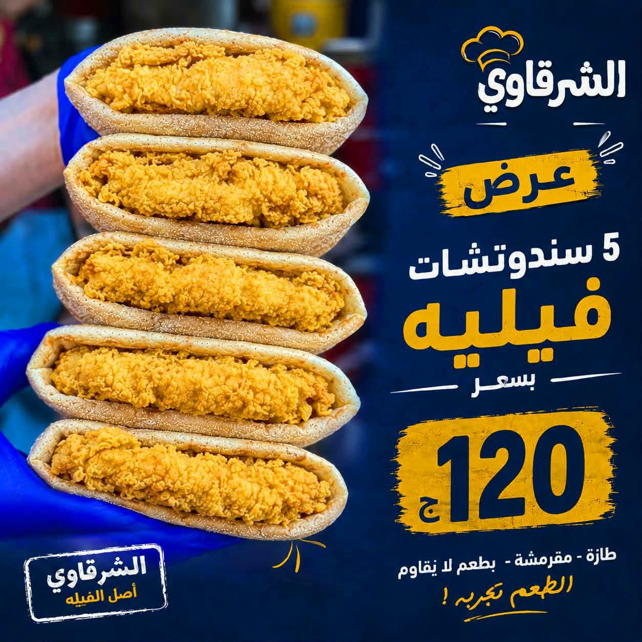 عرض 5 سندوتشات فيليه