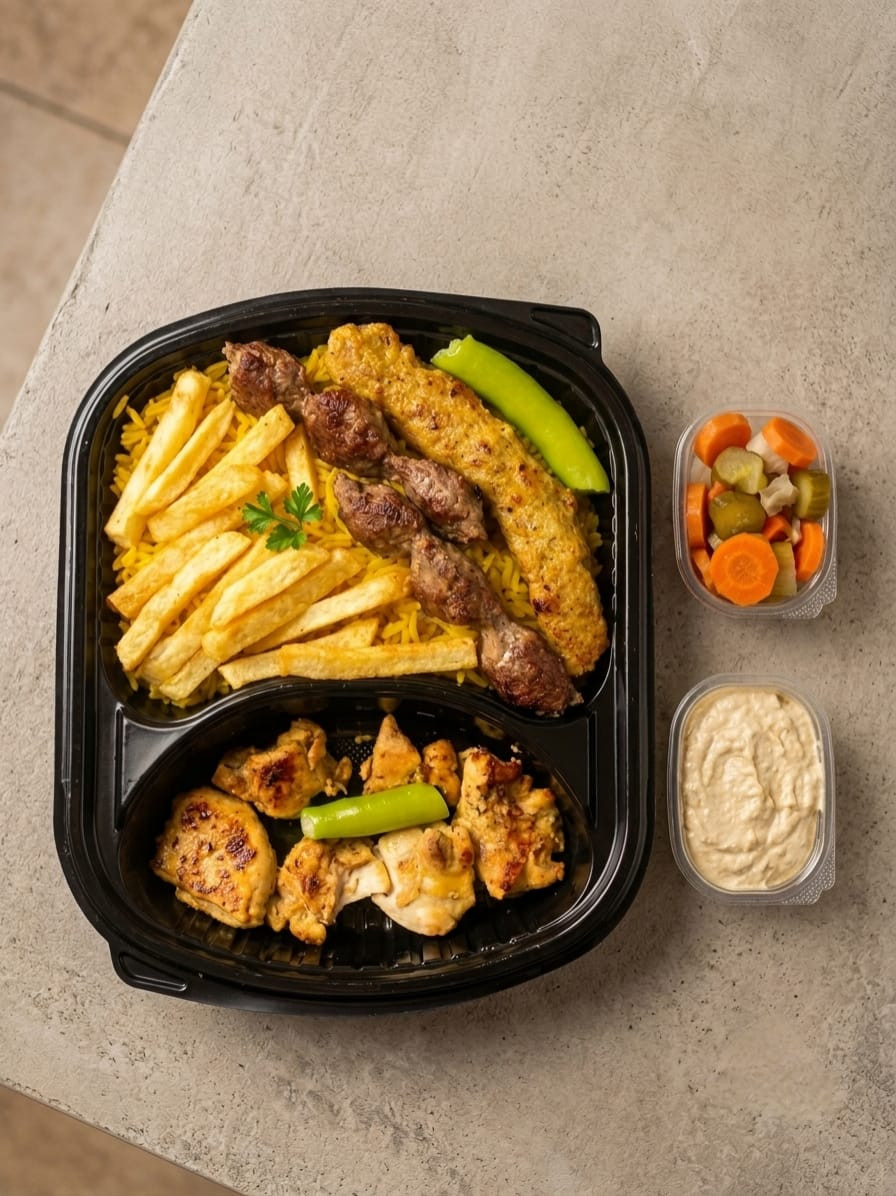 شيش طاووق + كفتة فراخ + كفتة لحمة